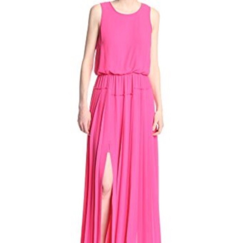 BCBG MAXAZRIA Jenine Fuchsia High Slit Maxi Dress